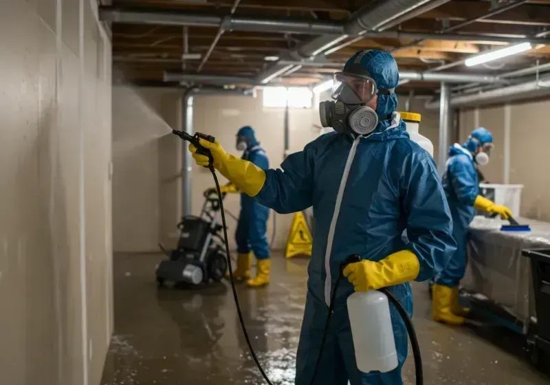 Basement Sanitization and Antimicrobial Treatment process in Bridgeport, IL