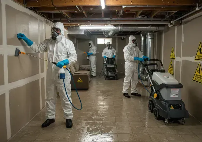 Basement Moisture Removal and Structural Drying process in Bridgeport, IL